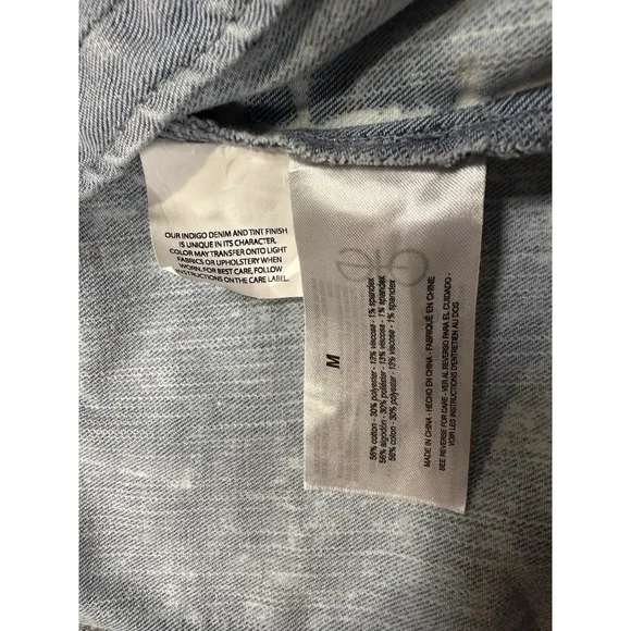 FRAYED Jeans  Denim Jacket Women's Medium Stone/Acid Wash Light Blue Classic‎ - Picture 9 of 12